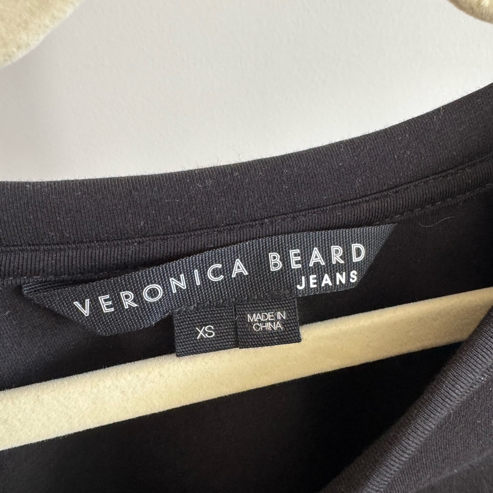 Veronica Beard Black Tee with Embellished Shoulders - Picture 3 of 3